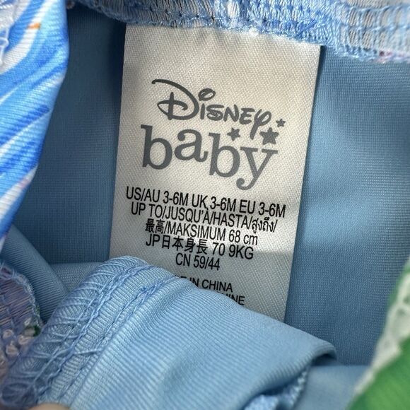 Disney Baby Mickey Mouse Hooded One Piece Tropical Swimsuit 3‑6M UPF 50+ NEW - Picture 8 of 12